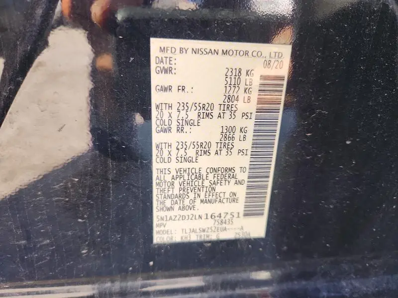 2020 NISSAN MURANO PLATINUM  