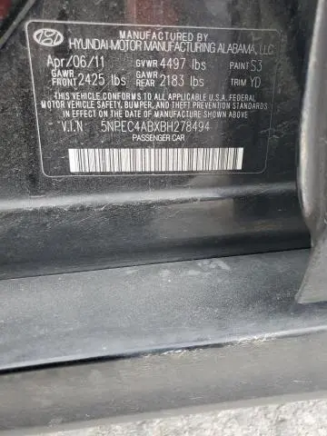 2011 HYUNDAI SONATA SE  
