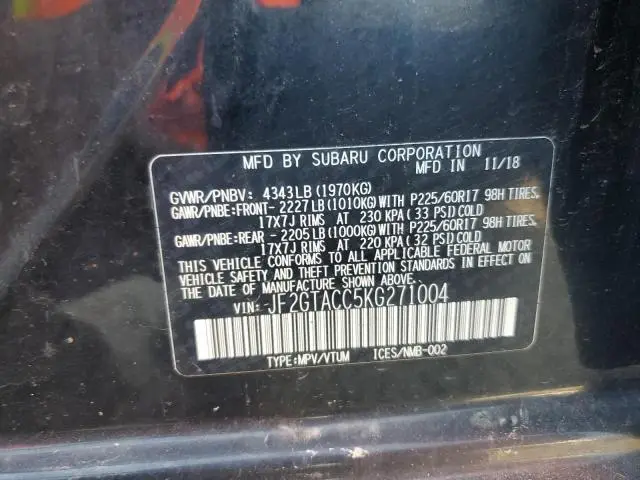 2019 SUBARU CROSSTREK PREMIUM  