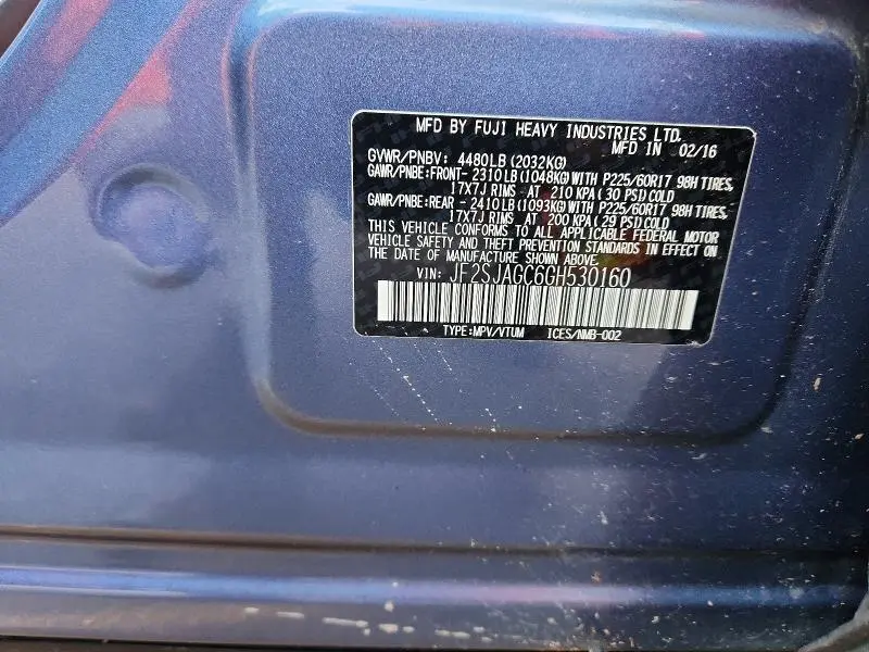 2016 SUBARU FORESTER 2.5I PREMIUM  