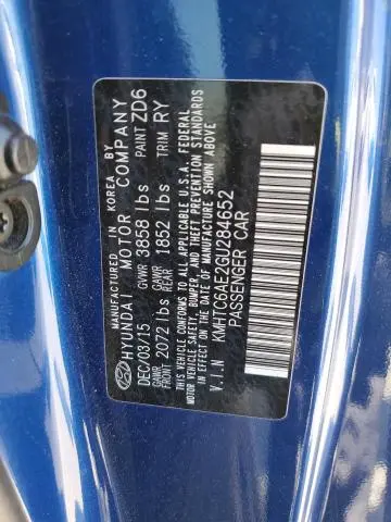 2016 HYUNDAI VELOSTER TURBO  