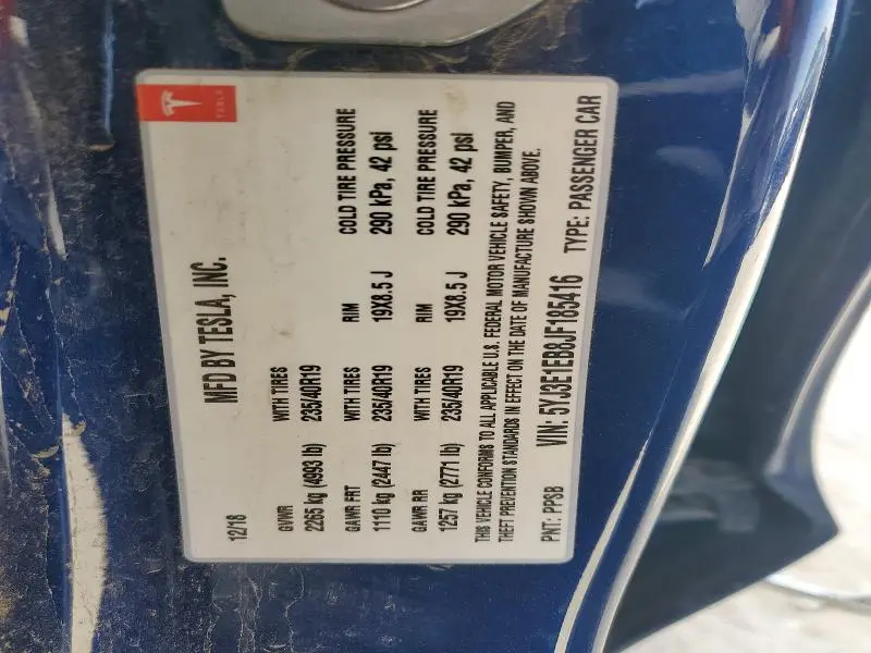 2018 TESLA MODEL 3   