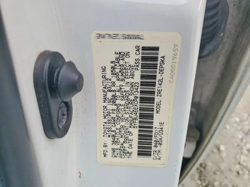 2012 TOYOTA COROLLA S  