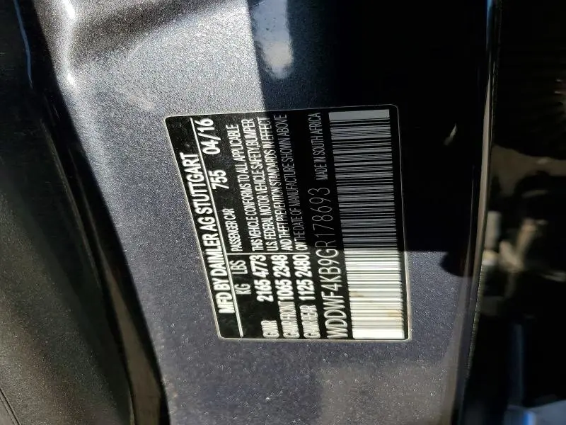 2016 MERCEDES-BENZ C 300 4MATIC  