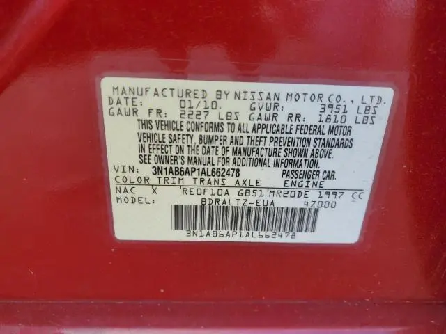 2010 NISSAN SENTRA 2.0  