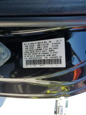 2012 HONDA ACCORD LX  