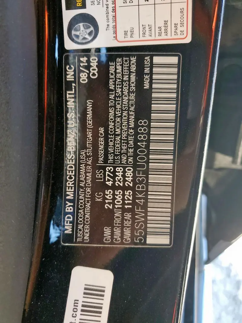 2015 MERCEDES-BENZ C 300 4MATIC  