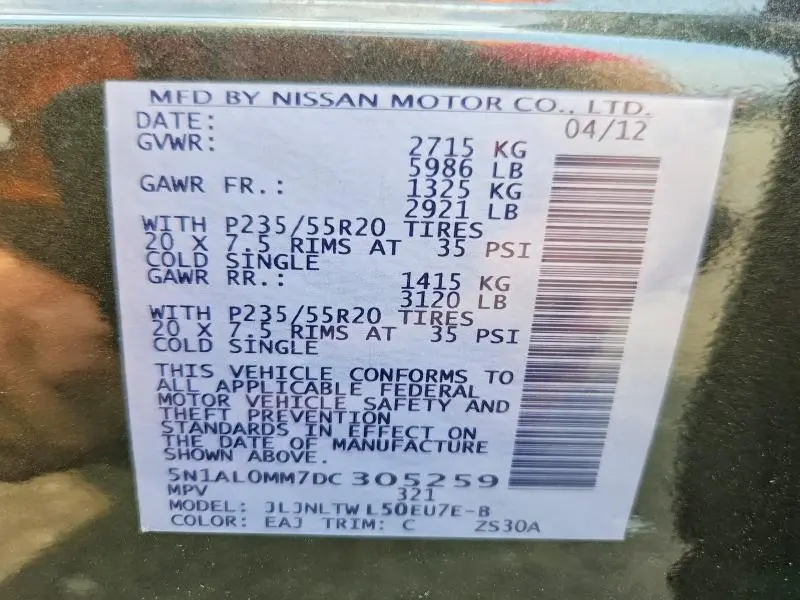 2013 INFINITI JX35 BASE  
