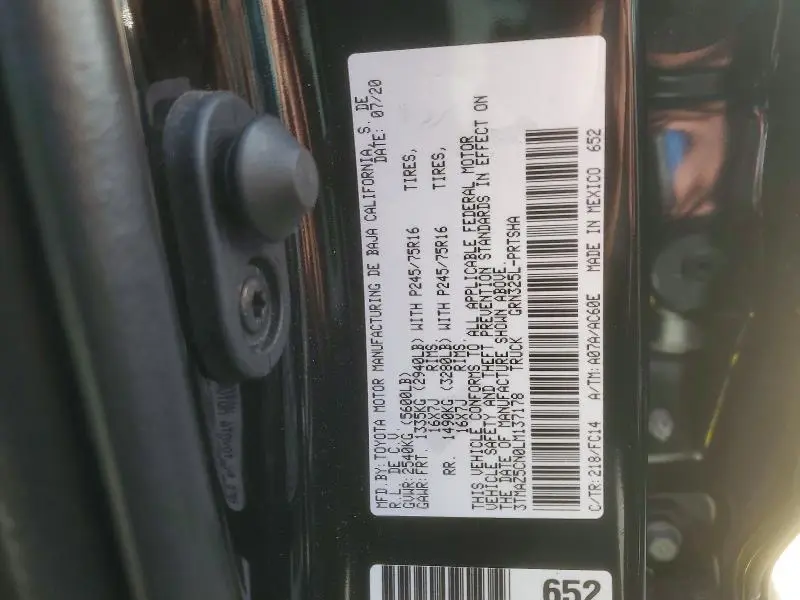 2020 TOYOTA TACOMA DOUBLE CAB  