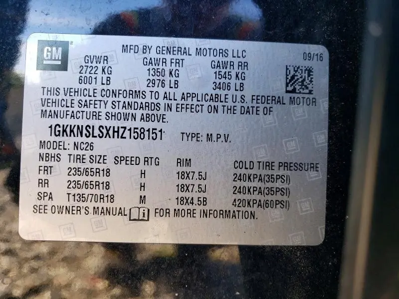 2017 GMC ACADIA SLE  