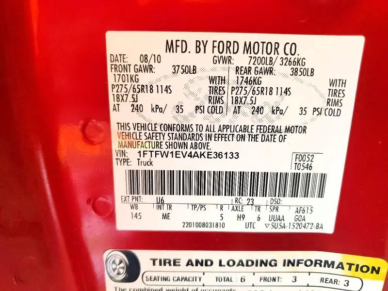 2010 FORD F150 SUPERCREW  