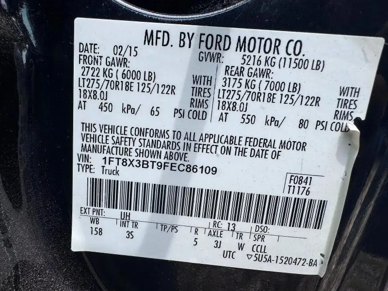 2015 FORD F350 SUPER DUTY  