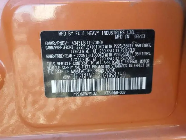 2013 SUBARU XV CROSSTREK 2.0 PREMIUM  