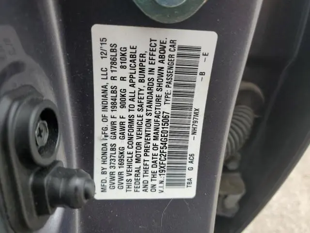 2016 HONDA CIVIC LX  