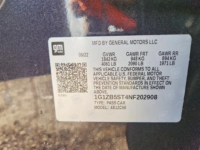 2022 CHEVROLET MALIBU LS  