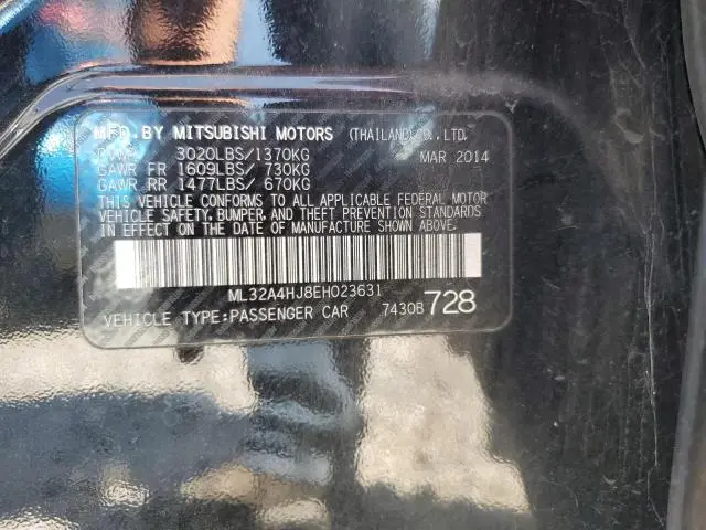2014 MITSUBISHI MIRAGE ES  