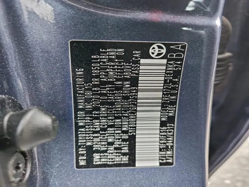 2016 TOYOTA COROLLA L  