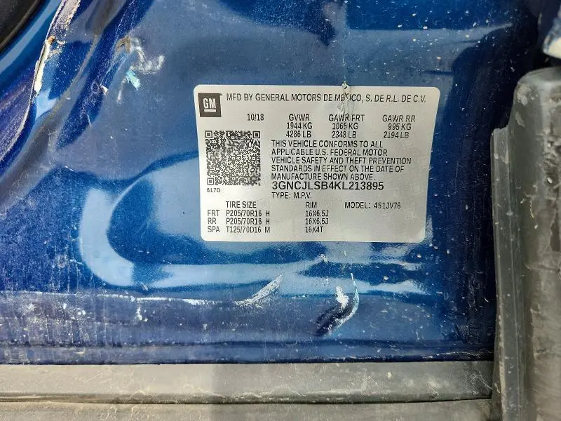 2019 CHEVROLET TRAX 1LT  