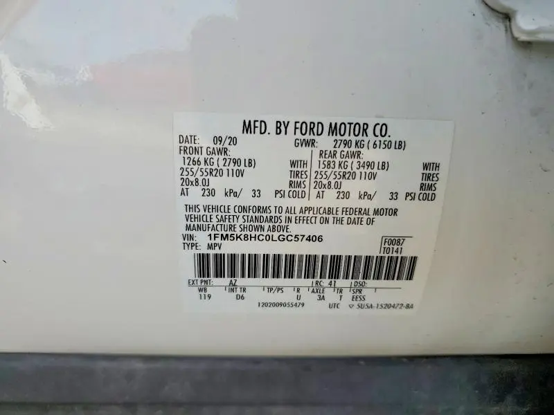 2020 FORD EXPLORER PLATINUM  