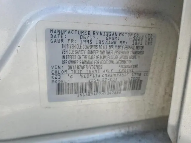 2017 NISSAN SENTRA S  