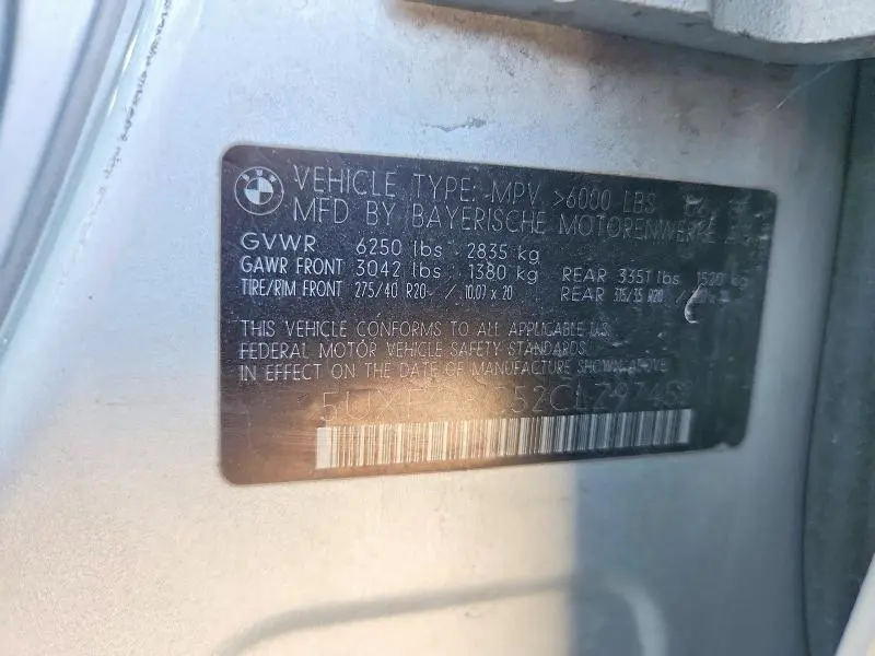 2012 BMW X6 XDRIVE50I  