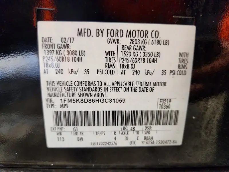 2017 FORD EXPLORER XLT  