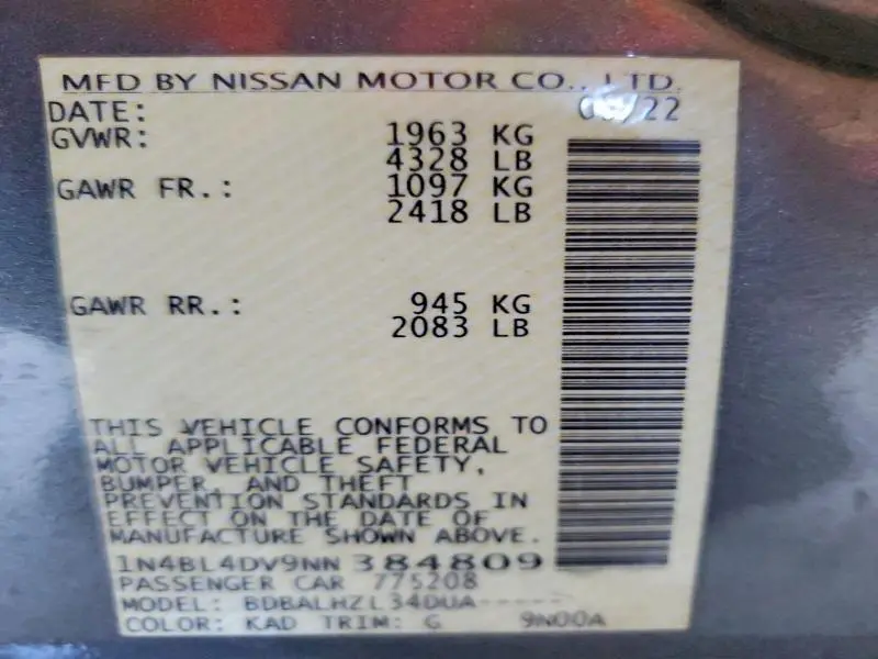 2022 NISSAN ALTIMA   