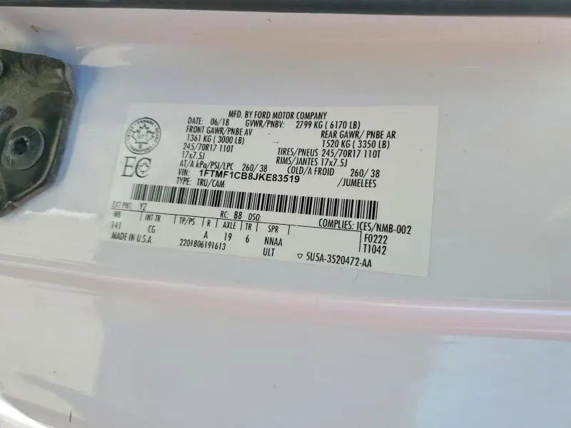 2018 FORD F150   