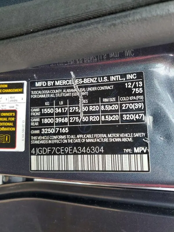 2014 MERCEDES-BENZ GL 450 4MATIC  