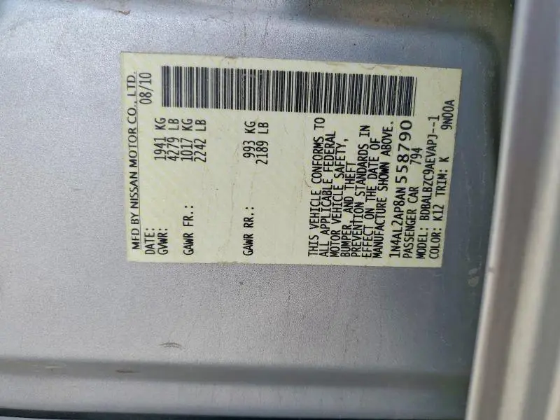2010 NISSAN ALTIMA 2.5  