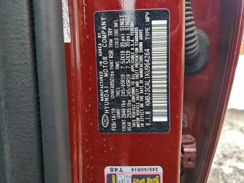 2019 HYUNDAI TUCSON LIMITED  