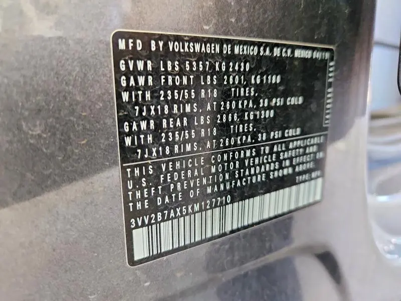 2019 VOLKSWAGEN TIGUAN SE  
