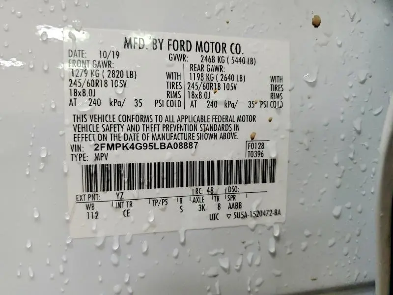 2020 FORD EDGE SE  