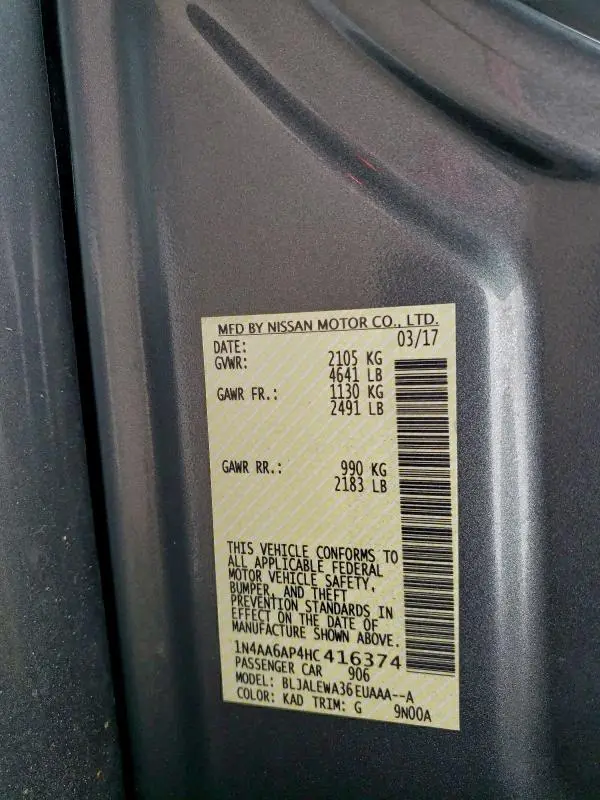 2017 NISSAN MAXIMA 3.5S  