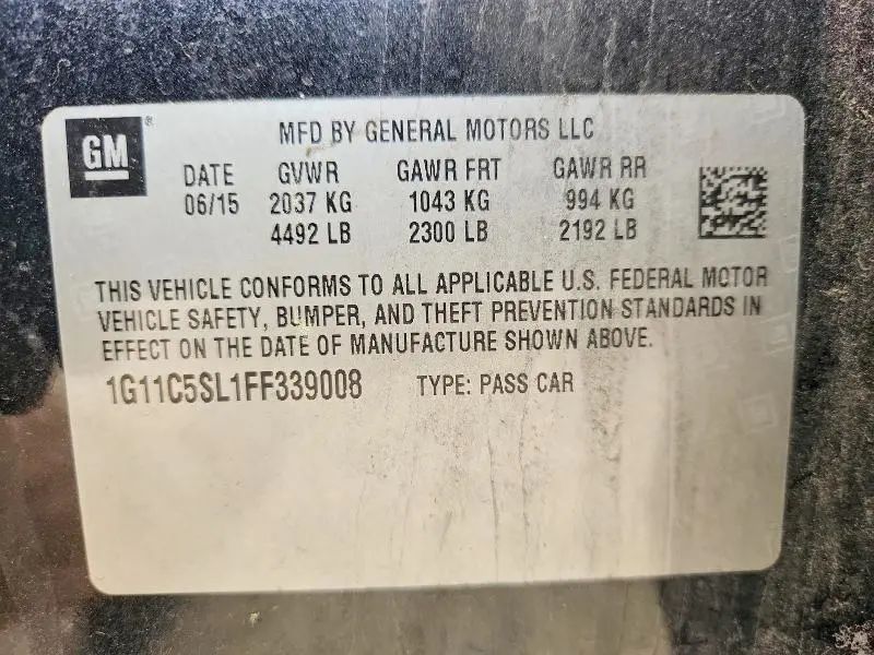 2015 CHEVROLET MALIBU 1LT  