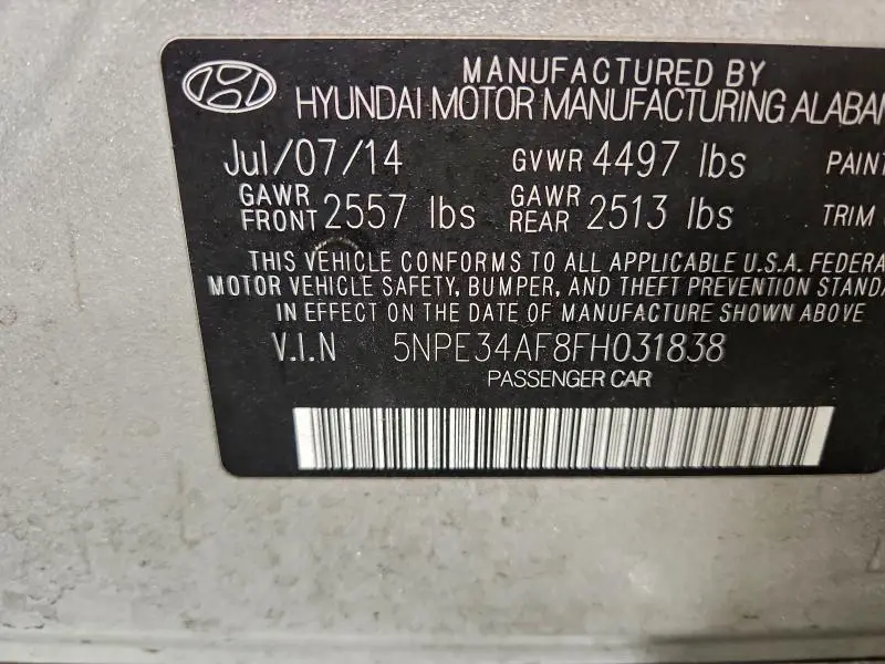 2015 HYUNDAI SONATA SPORT  