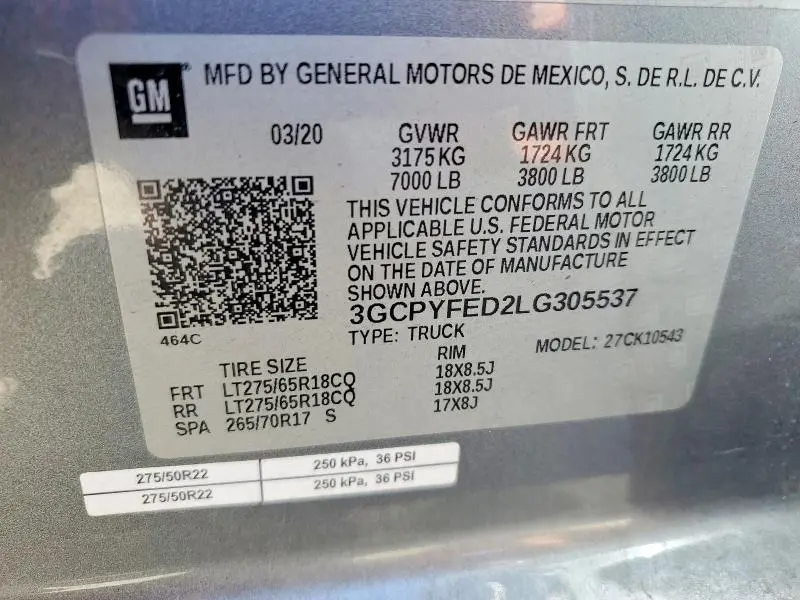 2020 CHEVROLET SILVERADO K1500 LT TRAIL BOSS  