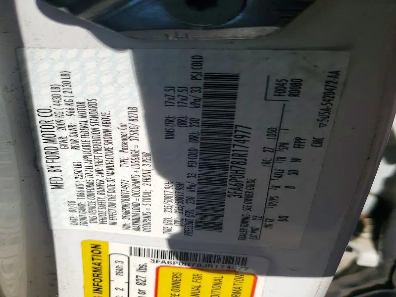 2018 FORD FUSION SE  