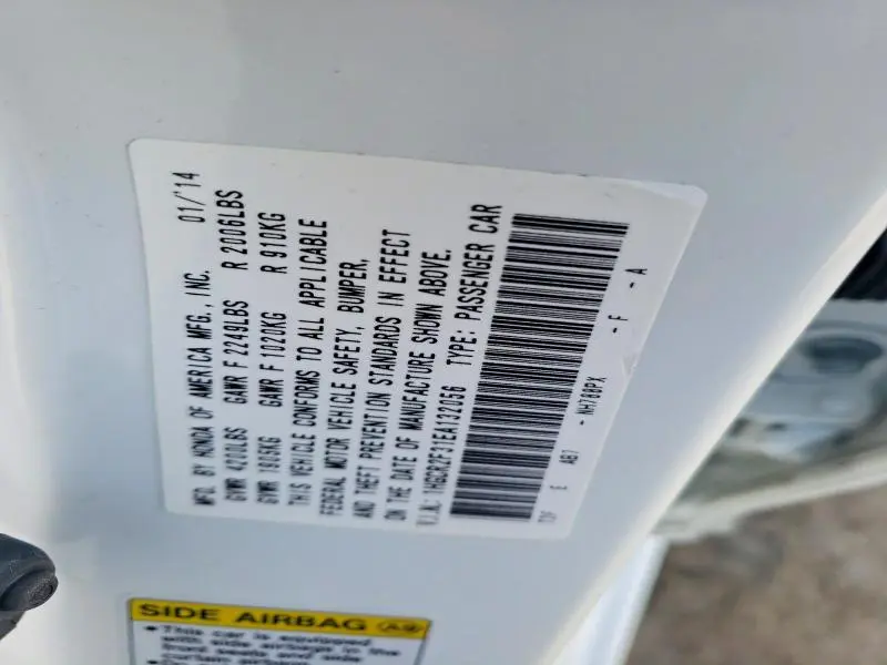 2014 HONDA ACCORD LX  