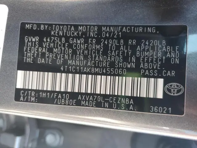 2021 TOYOTA CAMRY LE  