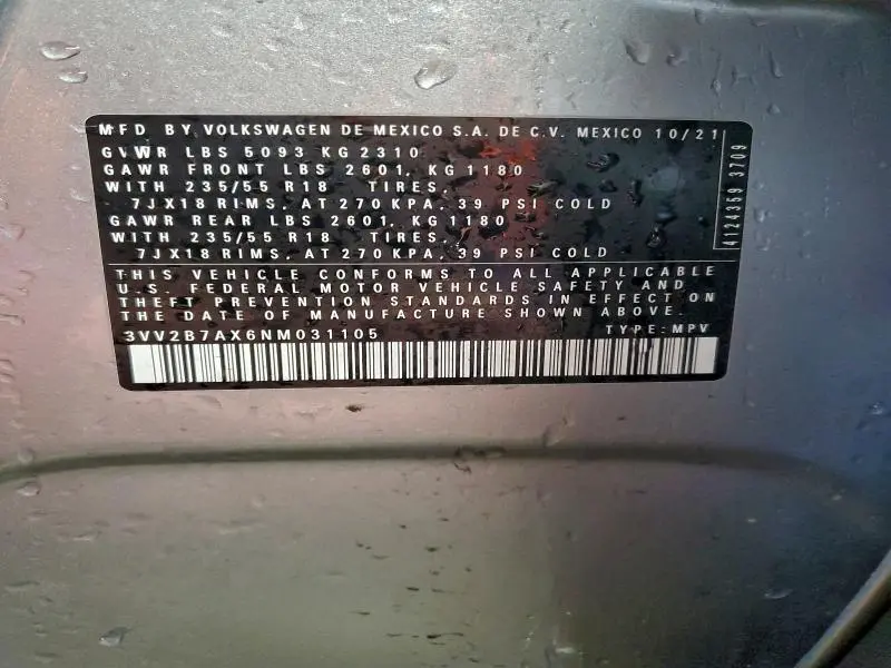 2022 VOLKSWAGEN TIGUAN SE  