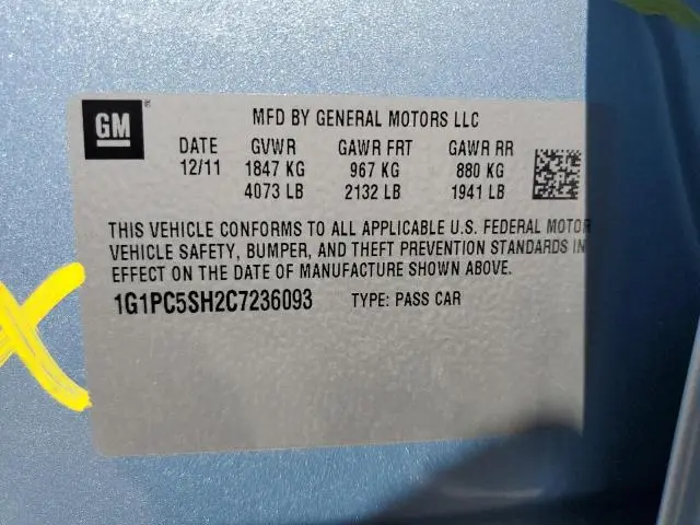 2012 CHEVROLET CRUZE LS  