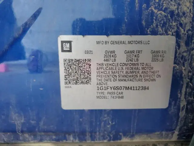 2021 CHEVROLET BOLT EV LT  