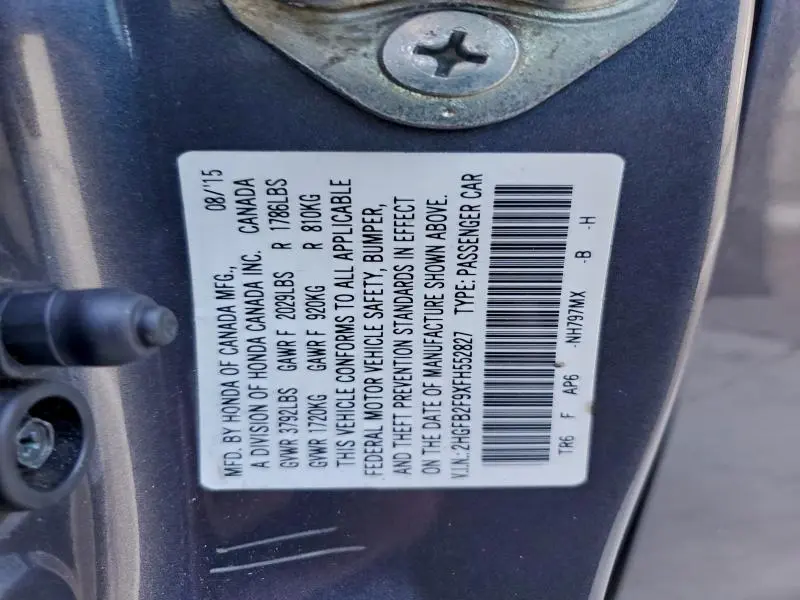 2015 HONDA CIVIC EXL  