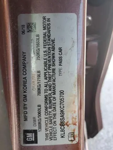 2019 CHEVROLET SPARK LS  
