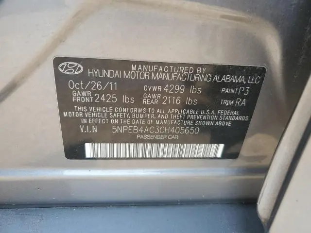 2012 HYUNDAI SONATA GLS  