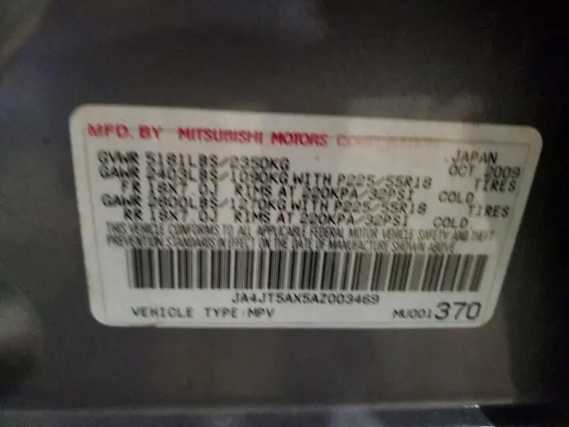 2010 MITSUBISHI OUTLANDER GT  