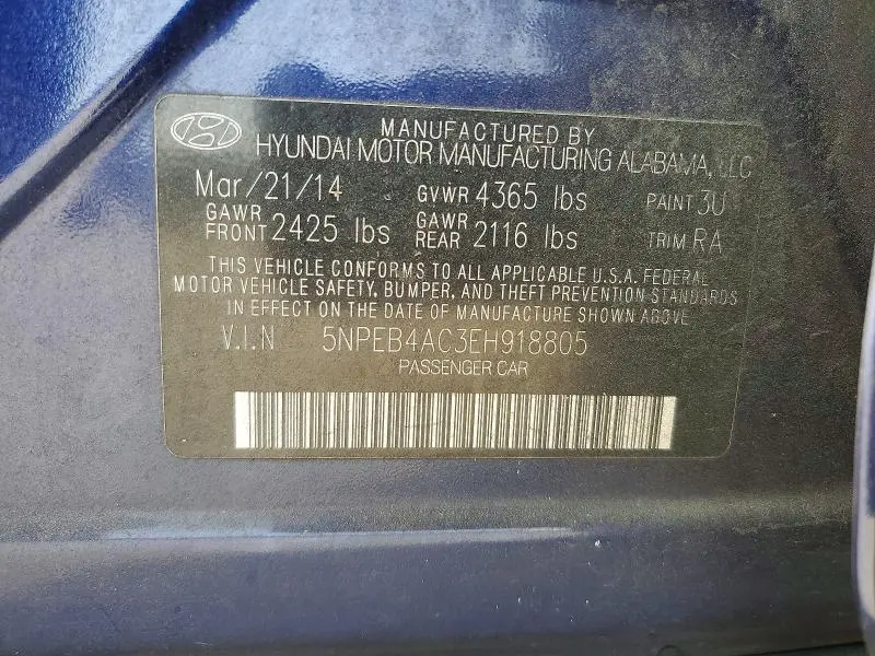 2014 HYUNDAI SONATA GLS  