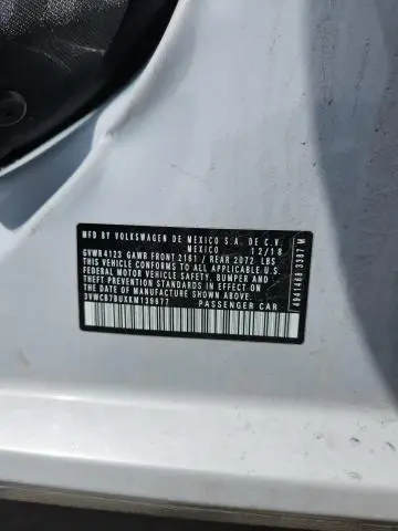 2019 VOLKSWAGEN JETTA S  