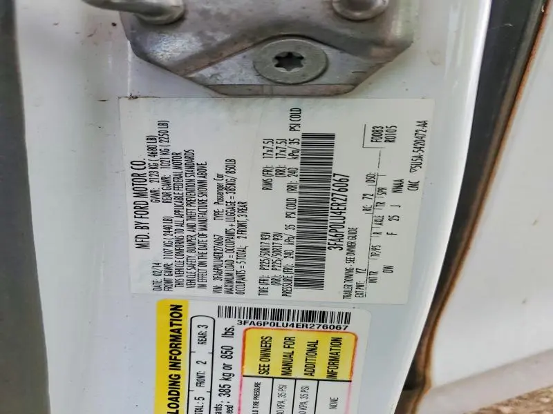 2014 FORD FUSION SE HYBRID  